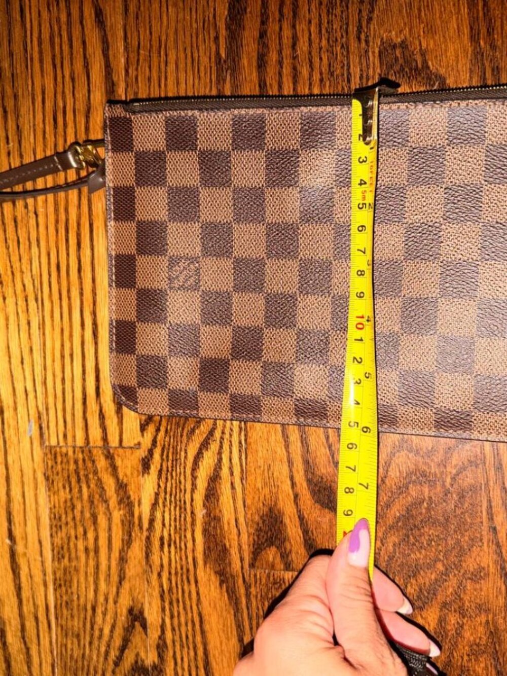 Louis Vuitton Damier Ebene Red Wristlet Clutch